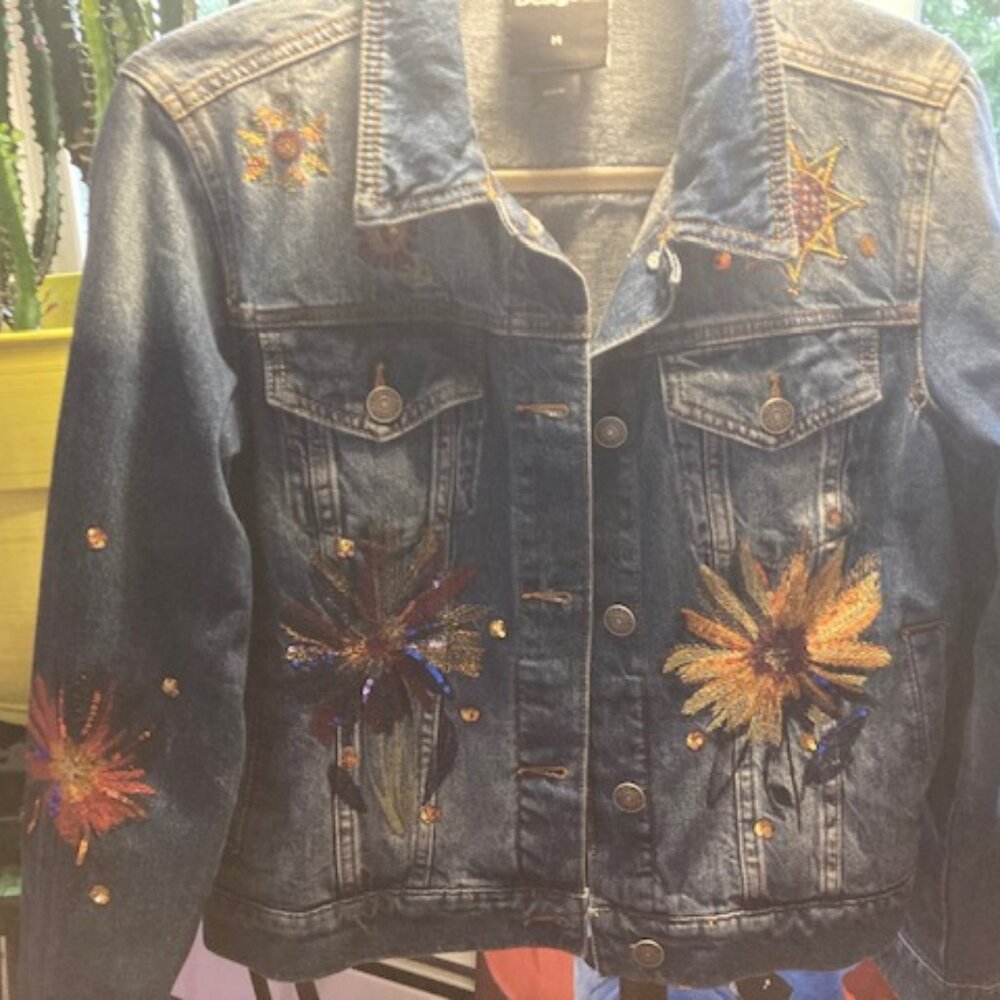Desigual Denim Embroidered Jacket